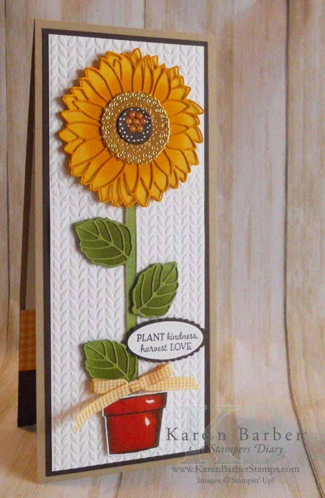 Celebrate Sunflowers Stampin' Up! Set tall card